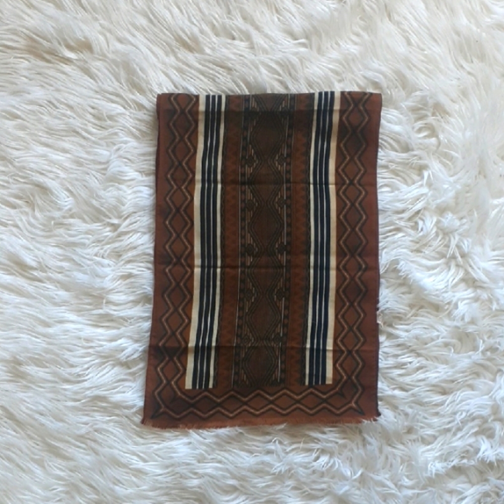 Vtg Brown Givenchy Patterned Acrylic Scarf
